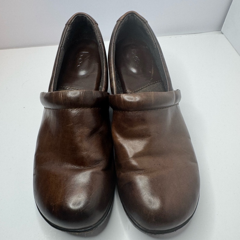 B.O.C. Brown Leather Clogs Size 10M